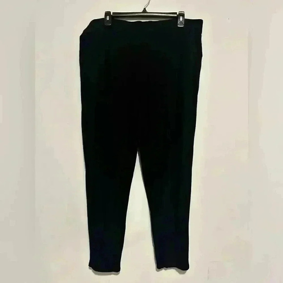 Eileen Fisher Women Large Black Pull On Stretch Pants Pockets Style #P1668M - Picture 2 of 5